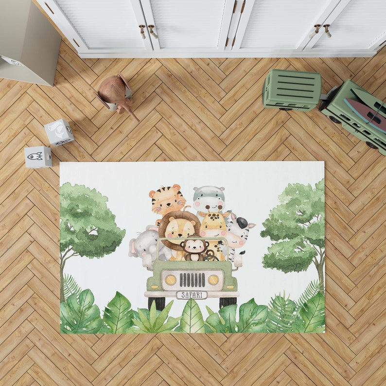 Safari Nursery Rug Jungle Nursery Rug Safari Animals Nursery Etsy