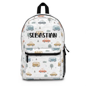 Personalized Transportation Backpack, Custom kids school bag, School backpack, Vehicle Cars backpack, Back to school gifts, Toddler backpack
