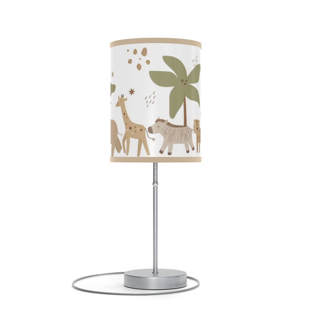 Safari Animals Lamp, Jungle Nursery Decor, Modern Safari Table Lamp, Safari Baby Room Decor