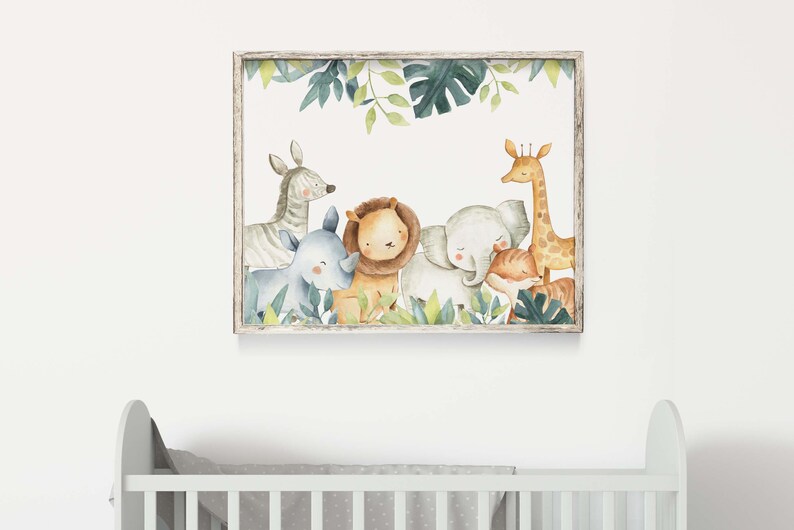 Safari Nursery Wall Art Baby PRINTABLE Art Safari Kids Room Etsy