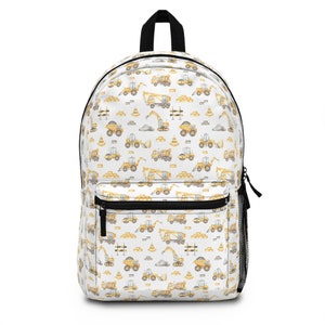 Construction trucks backpack, Boys back to school bag, Excavator school bag, Construction book bag, Back to school gift - Under Construction