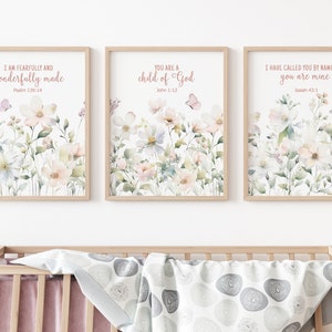 Wildflower Bible verse wall art, Wildflower nursery art, Wildflower prints, Girl nursery decor, Floral wall art, Christian wall art
