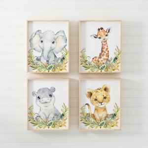Safari nursery prints, Jungle Boys room decor, Boy nursery art, Baby room printable wall art, Animals Nursery art, Baby animals print