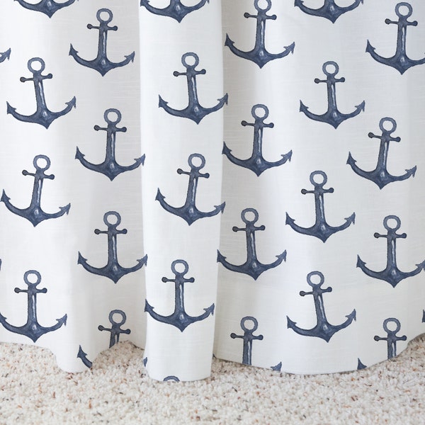 Nautical curtains, Anchor Curtains, Nautical Nursery Decor, Curtains boys bedroom, Boys room curtain, Sailor nursery, Single panel - NaB