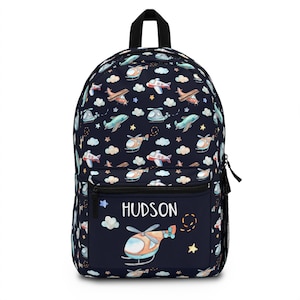 Personalized plane Backpack, Custom name school bag, Boy school backpack, plane bag boys, Back to school gifts, Toddler backpack - NiF