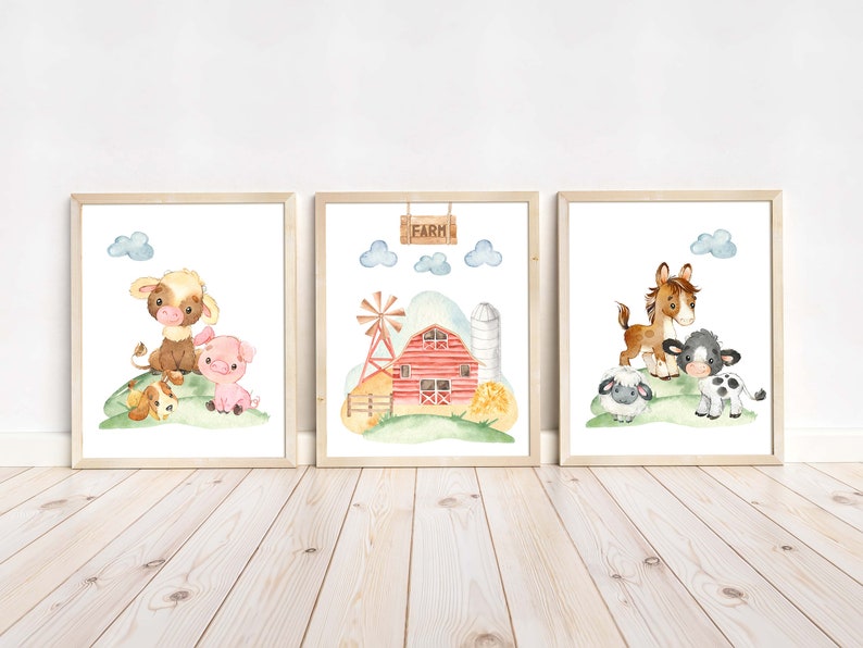 Farm Nursery Wall Art Farm Nursery Prints Boys Room Wall Etsy