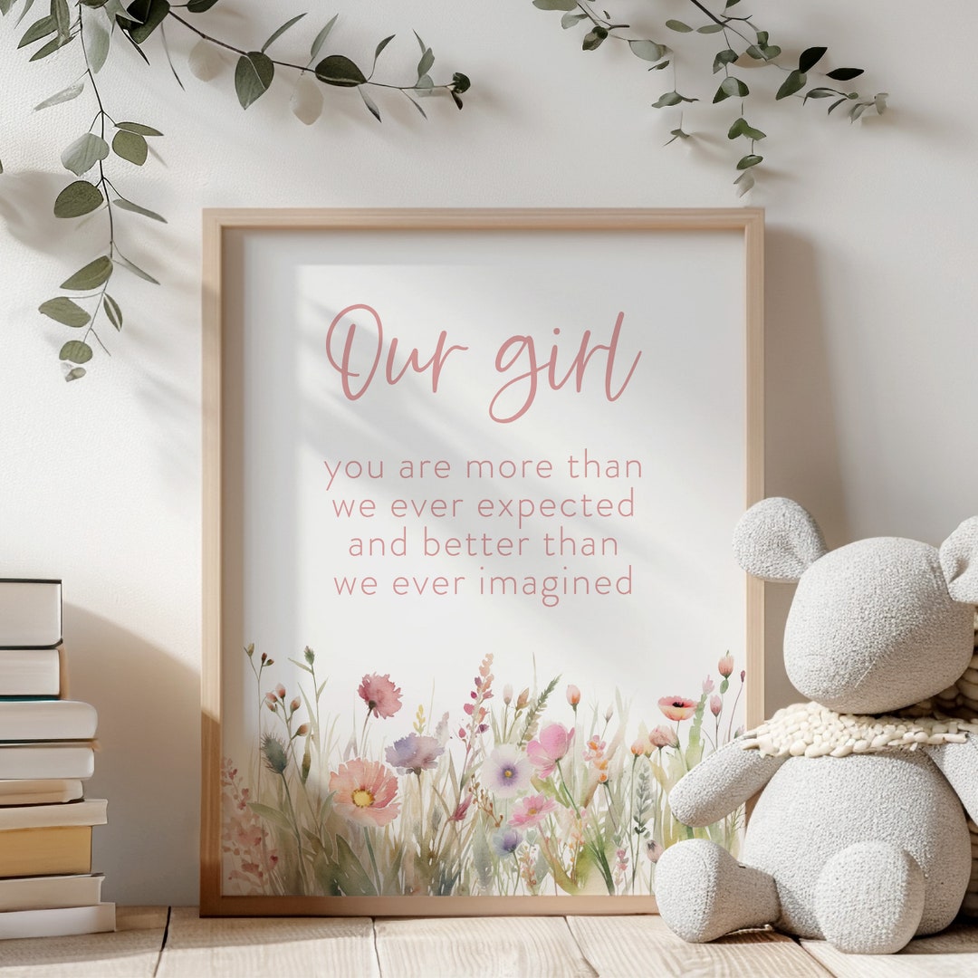 Our Girl Nursery Print, Wildflowers Nursery Art, Boho Floral Wall Art ...