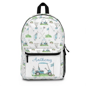 Sac à dos de golf personnalisé, cartable personnalisé pour enfants, sac à dos d'école, sac de sport pour garçons, cadeaux de rentrée, sac à dos pour tout-petit - Petit golfeur