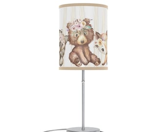 Woodland Lamp, Bear Lamp, Woodland Nursery decor, Kids room lamp, Bedside lamp, Girl nursery lamp, Forest animals Lamp - FoF