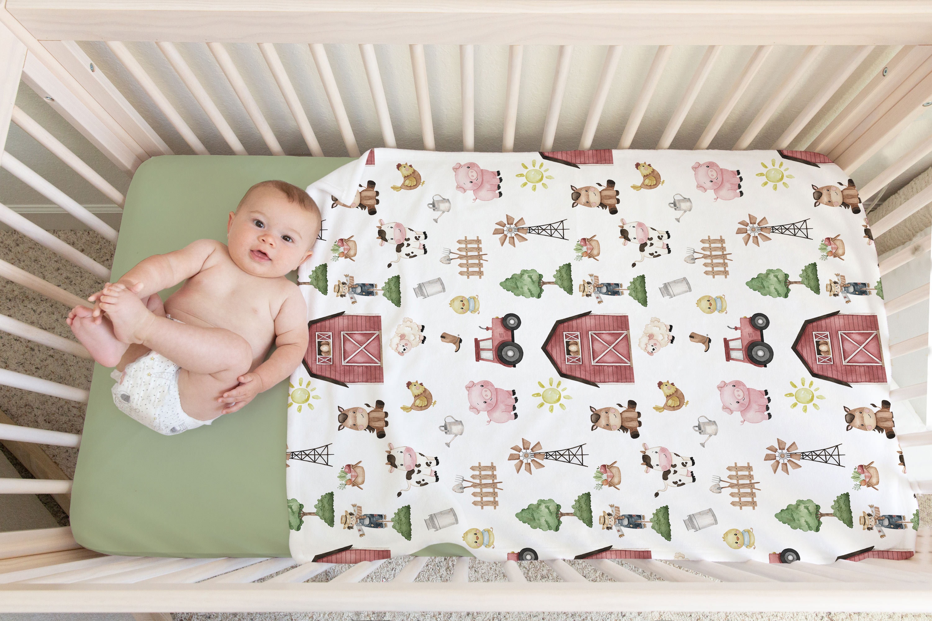 Farm blanket boy Barnyard Nursery Bedding Farm crib bedding Etsy