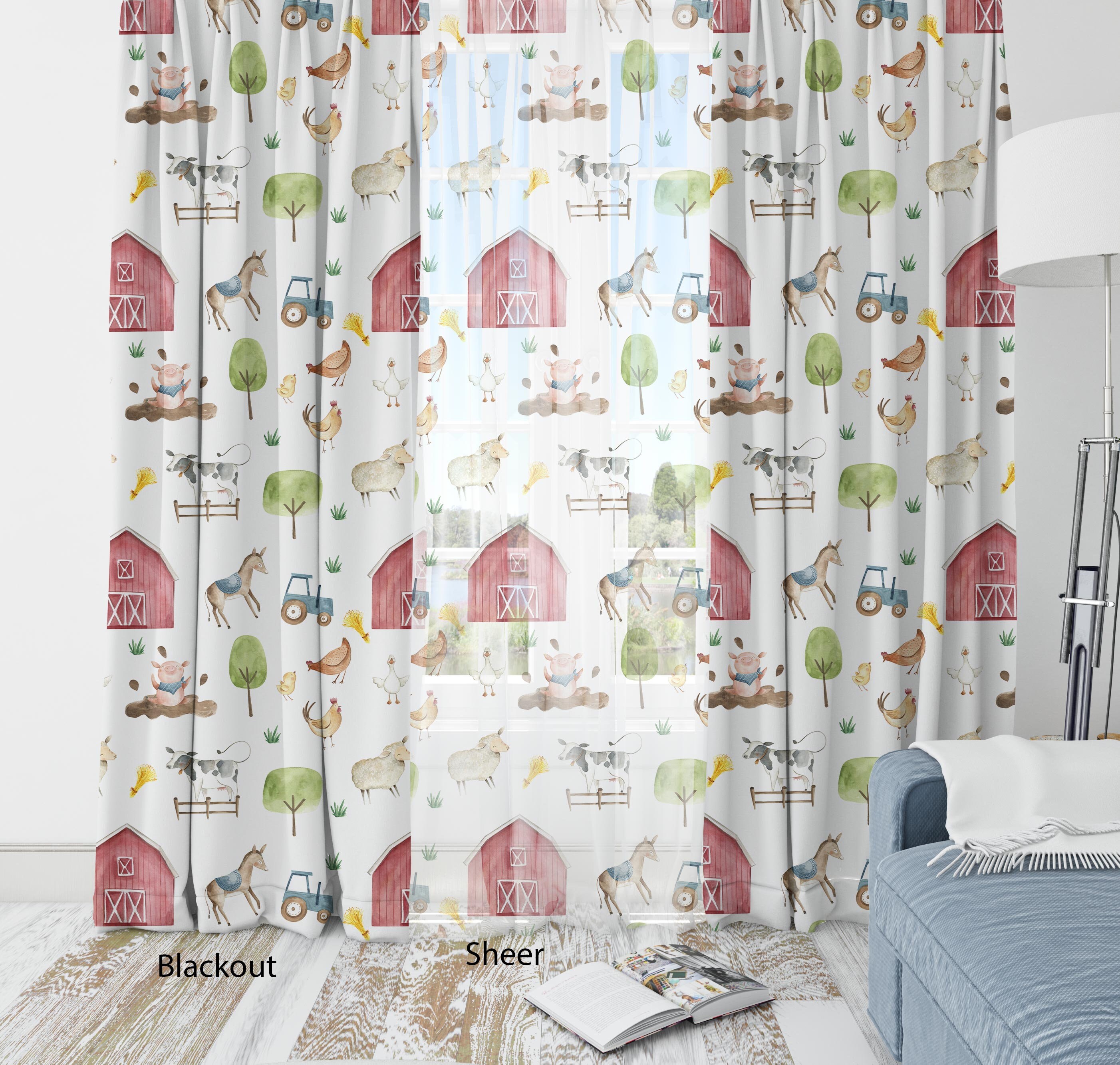 Farm Curtains Barnyard Nursery Curtains for nursery Farm Etsy