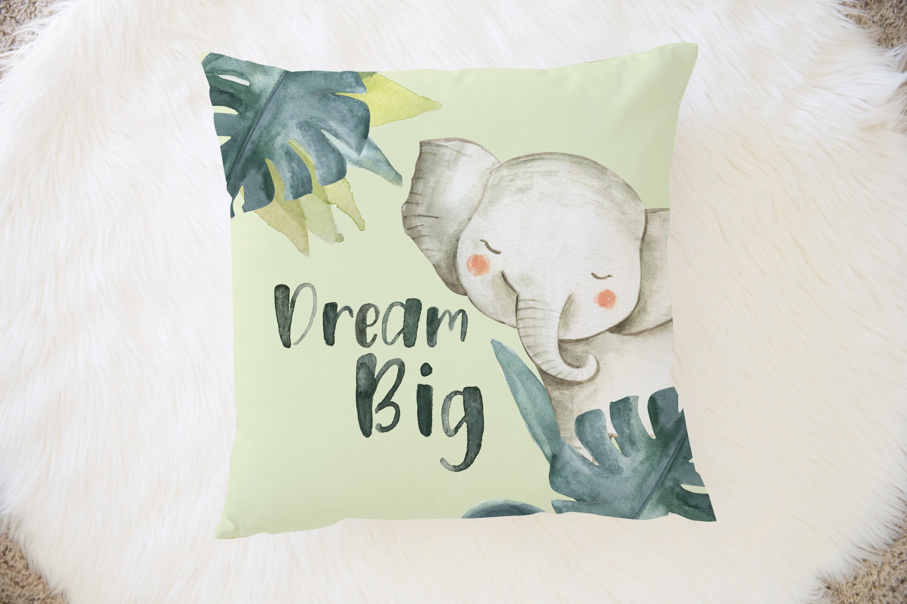 Elephant pillow for baby Dream Big pillow Safari Nursery Etsy