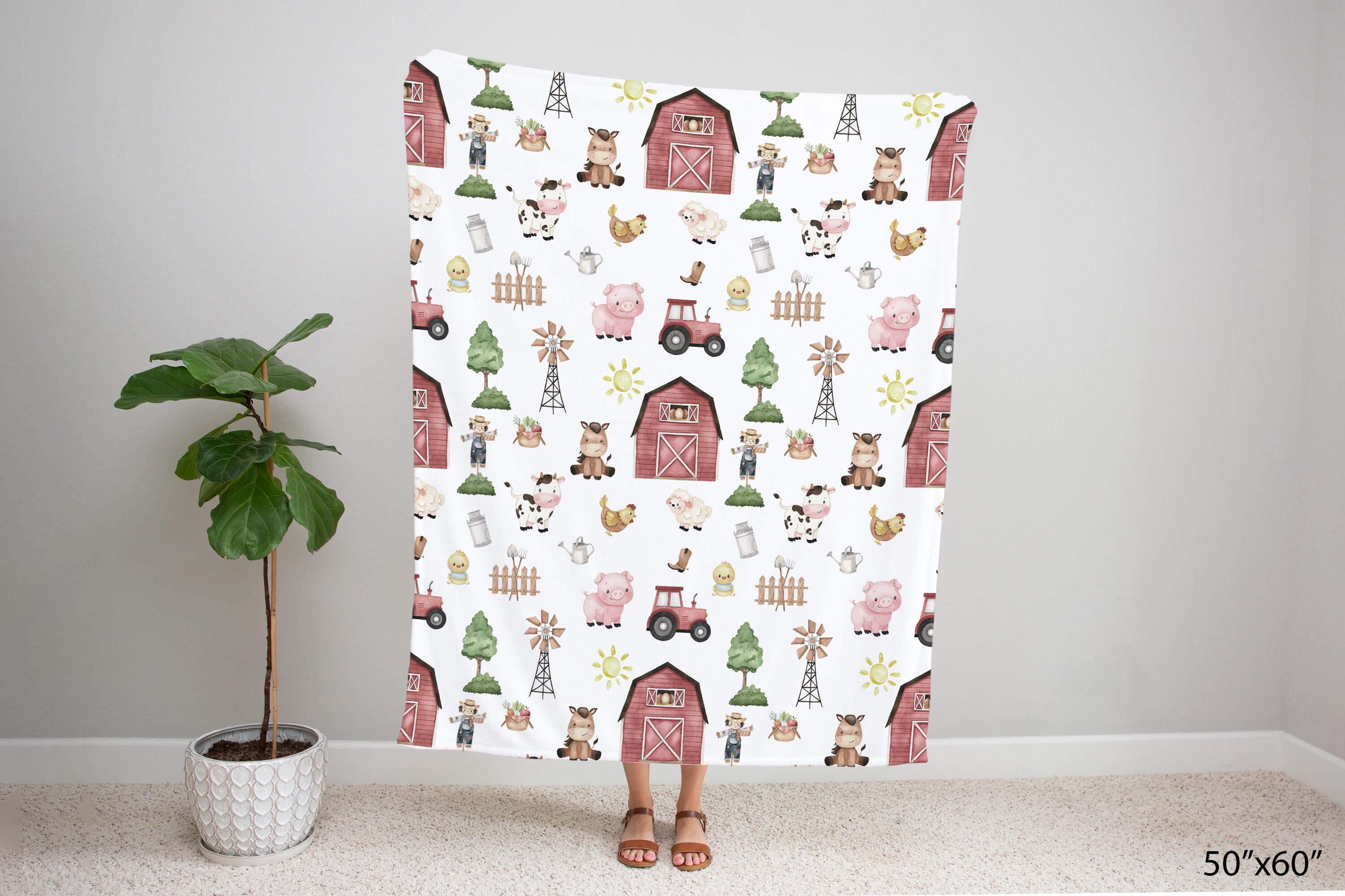 Farm blanket boy Barnyard Nursery Bedding Farm crib bedding Etsy