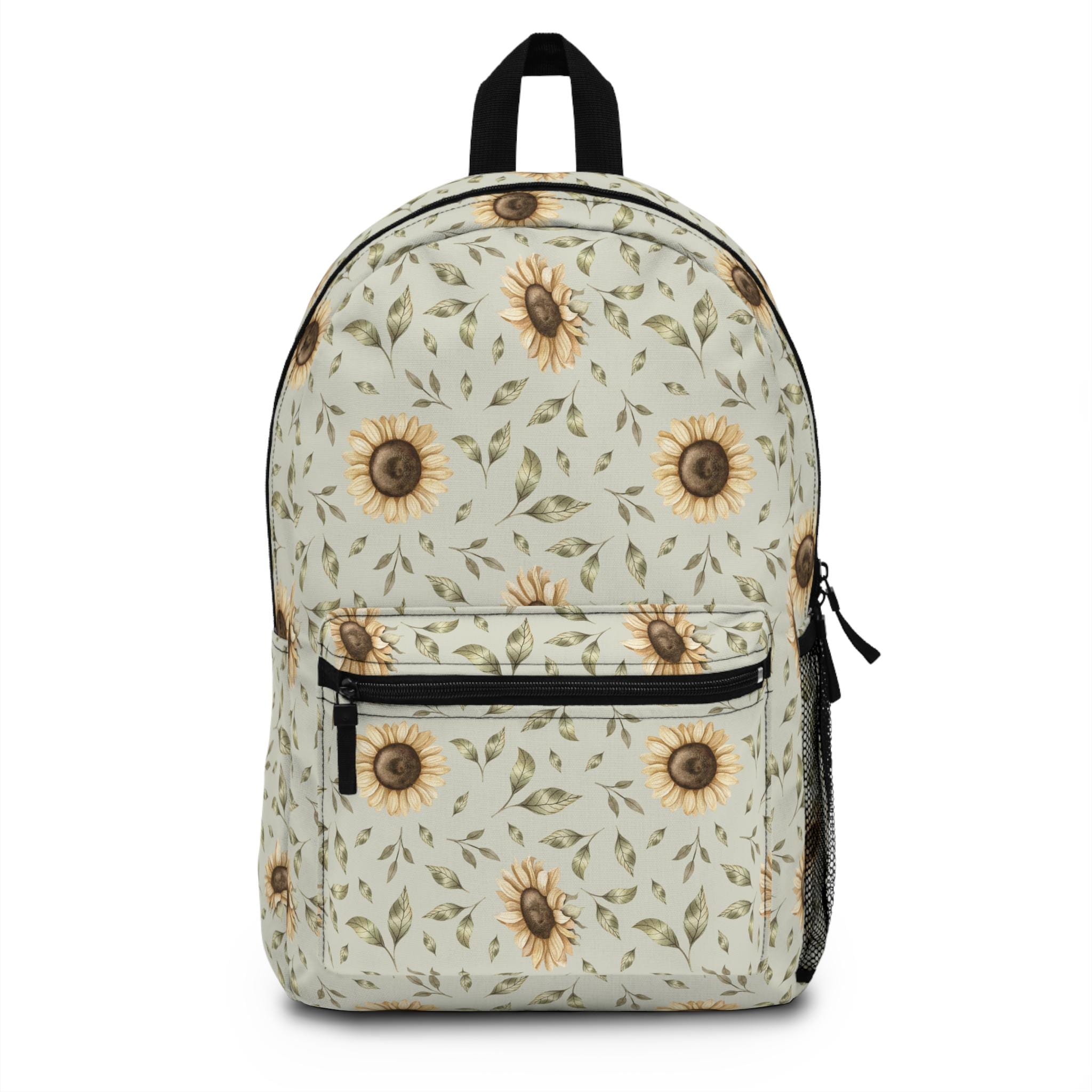 Kids Laptop Backpack – Horse Sunflower Pattern, Lightweight School Bag With Reflective Strips – For Students, Travel & Camping