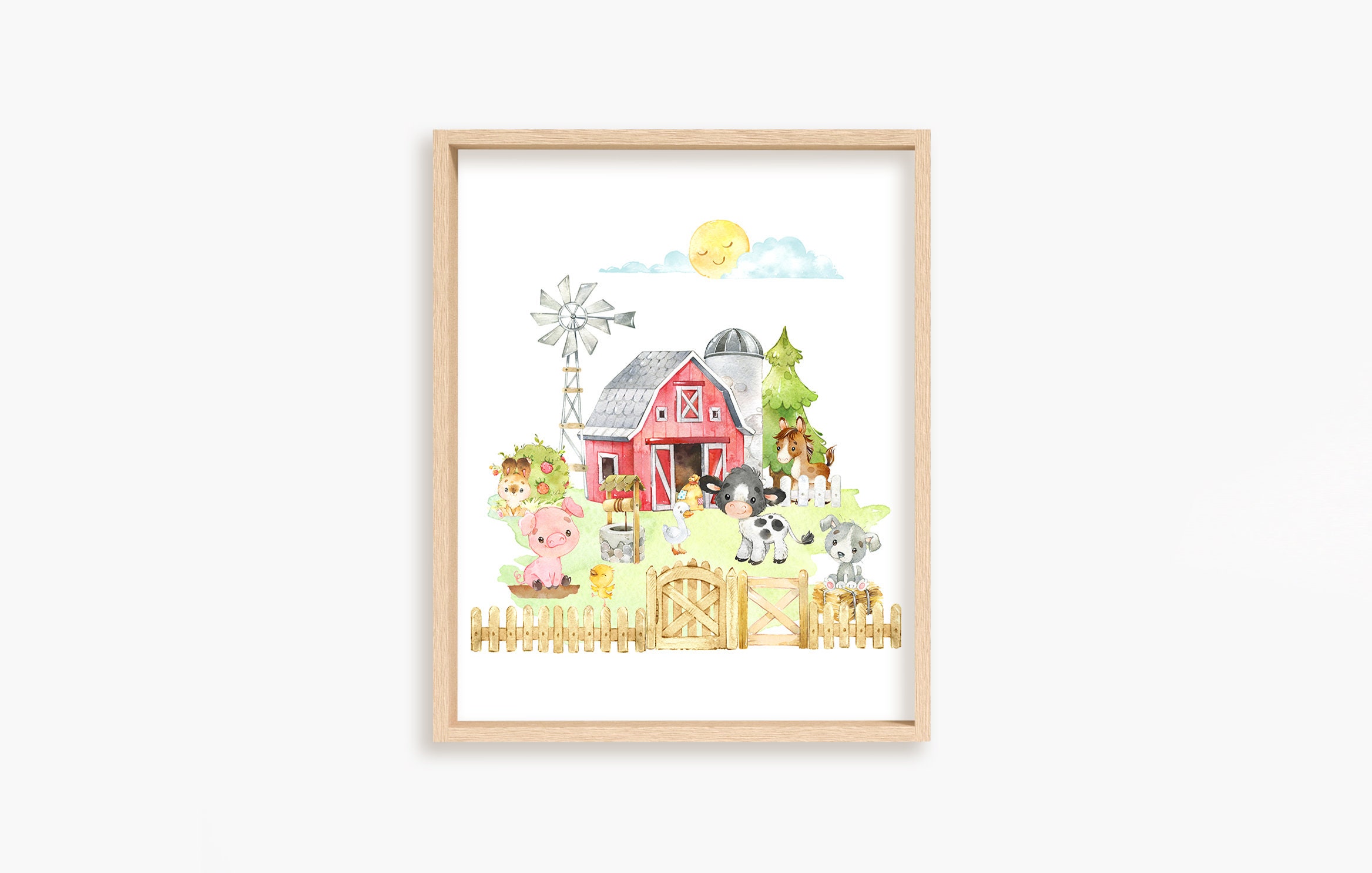 Farm Animals Wall Art Gender Neutral Nursery Wall Art Farm - Etsy