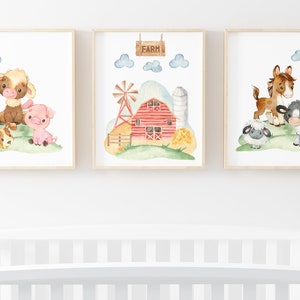 Farm nursery wall art, Farm nursery prints, Boys room wall decor, Farm Animals art. Baby boy printable wall art - DIGITAL DOWNLOAD - FaB