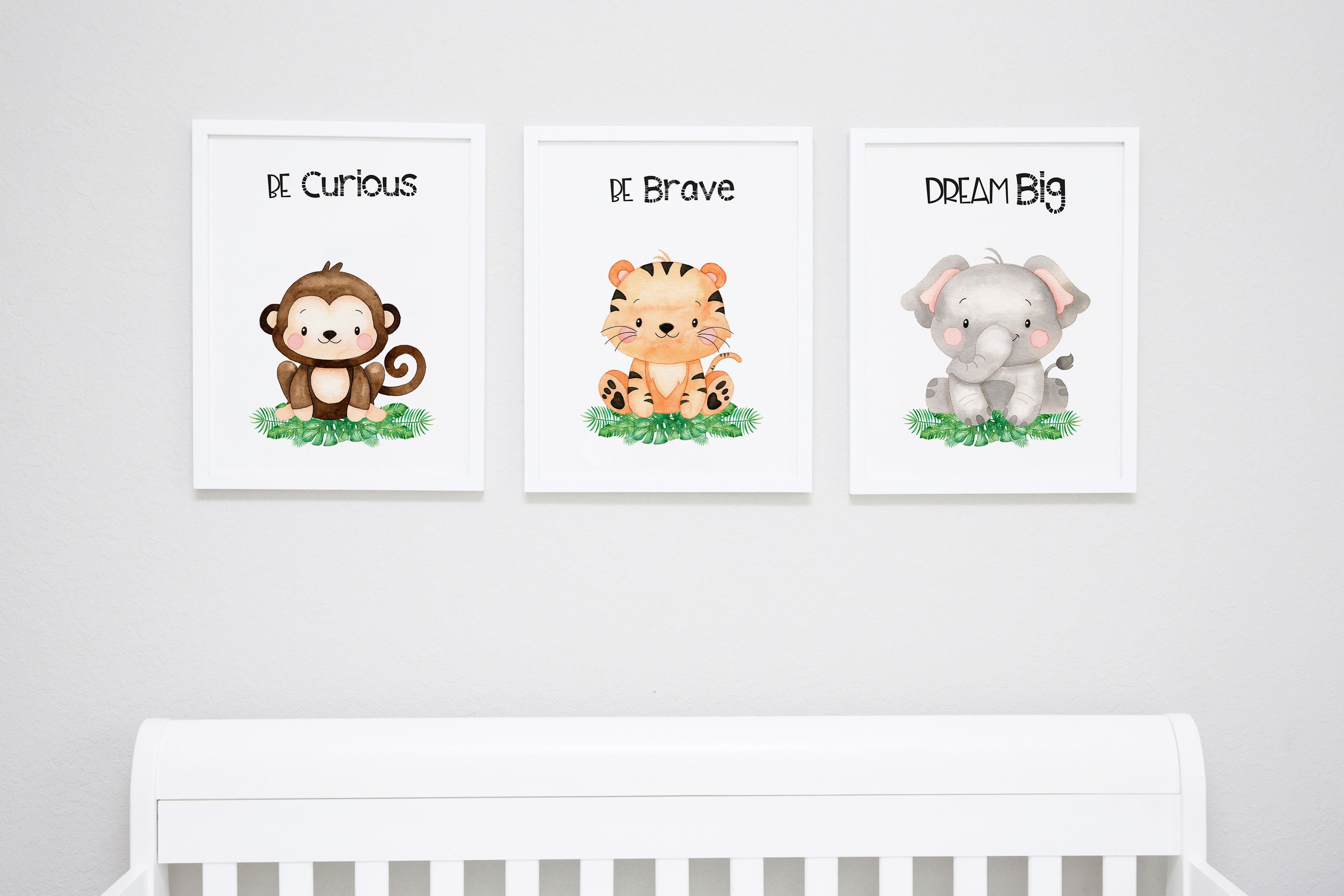 Safari Nursery Wall Art Set of 6 PRINTABLE Art Jungle Boys Etsy