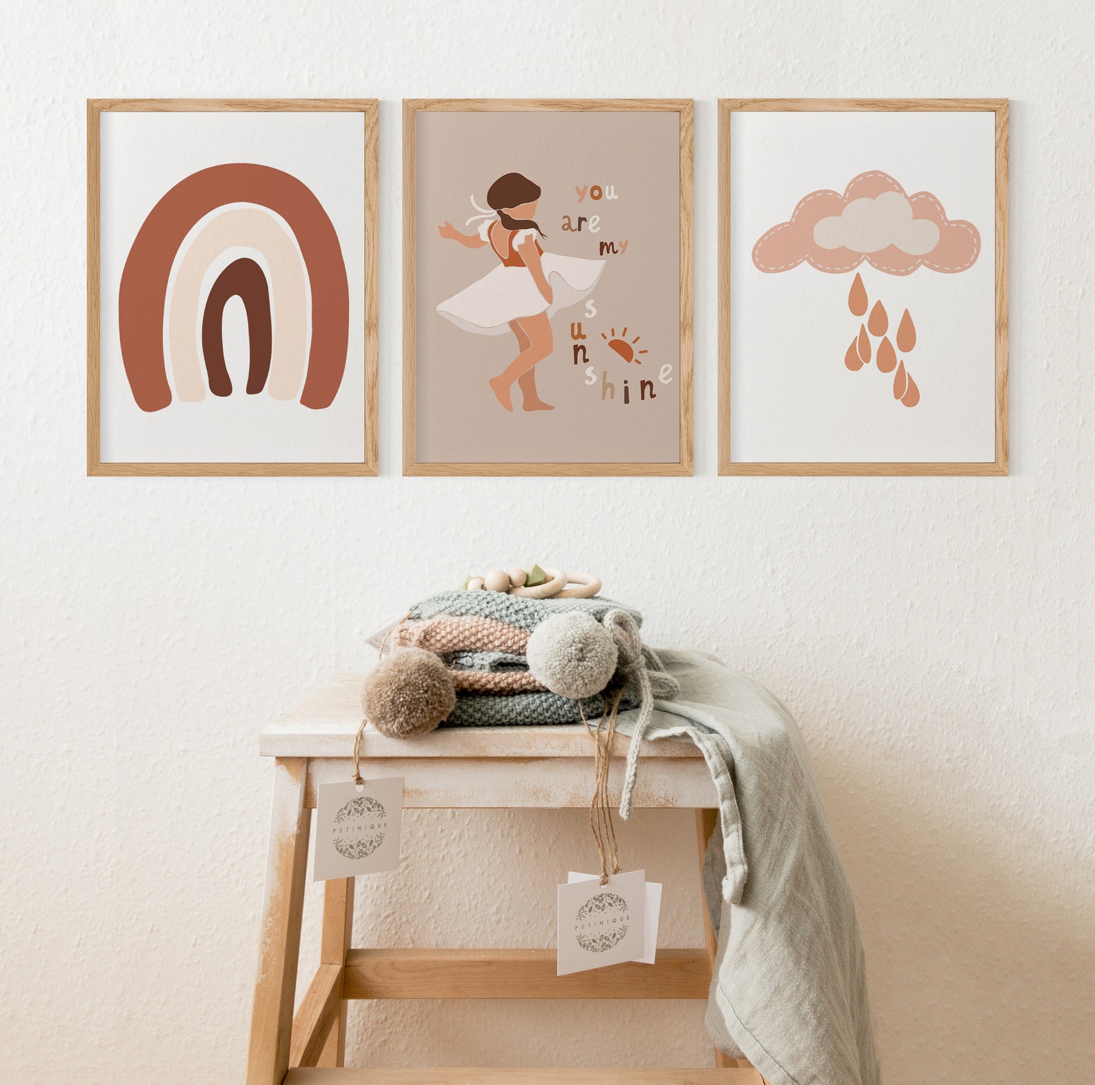 You are my sunshine wall art Abstract nursery art Boho Etsy