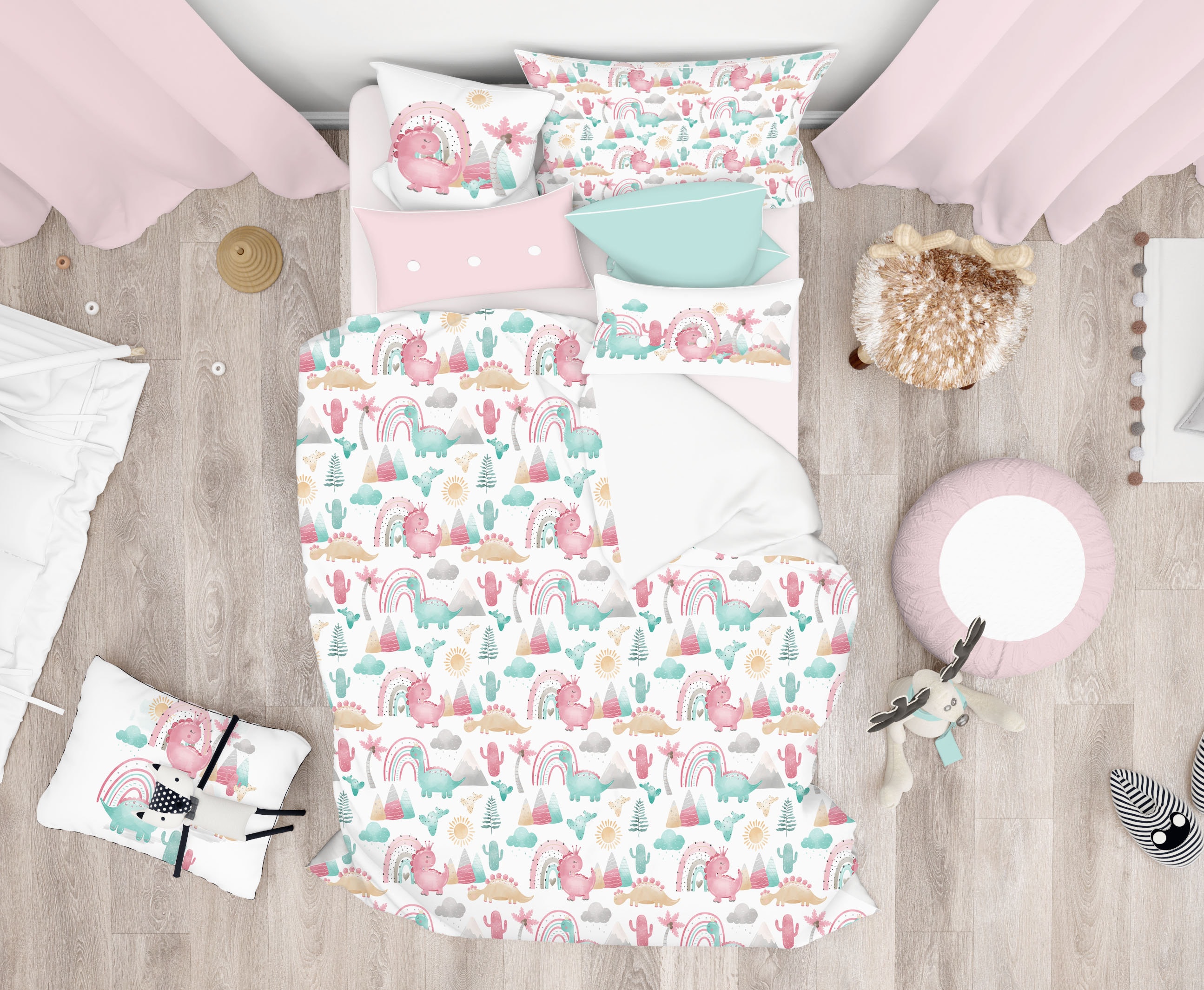 Girl Dinosaur Bedding Twin Erosebridal Pink Dinosaur Bedding Sets
