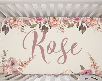 dusty rose crib sheet