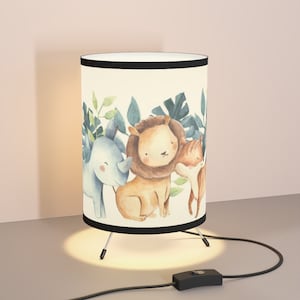 Safari Animals Lamp, Jungle Nursery Decor, Safari Table Lamp, Safari Baby Room decor, Kids room lamps, Bedside lamp tripod - BaA