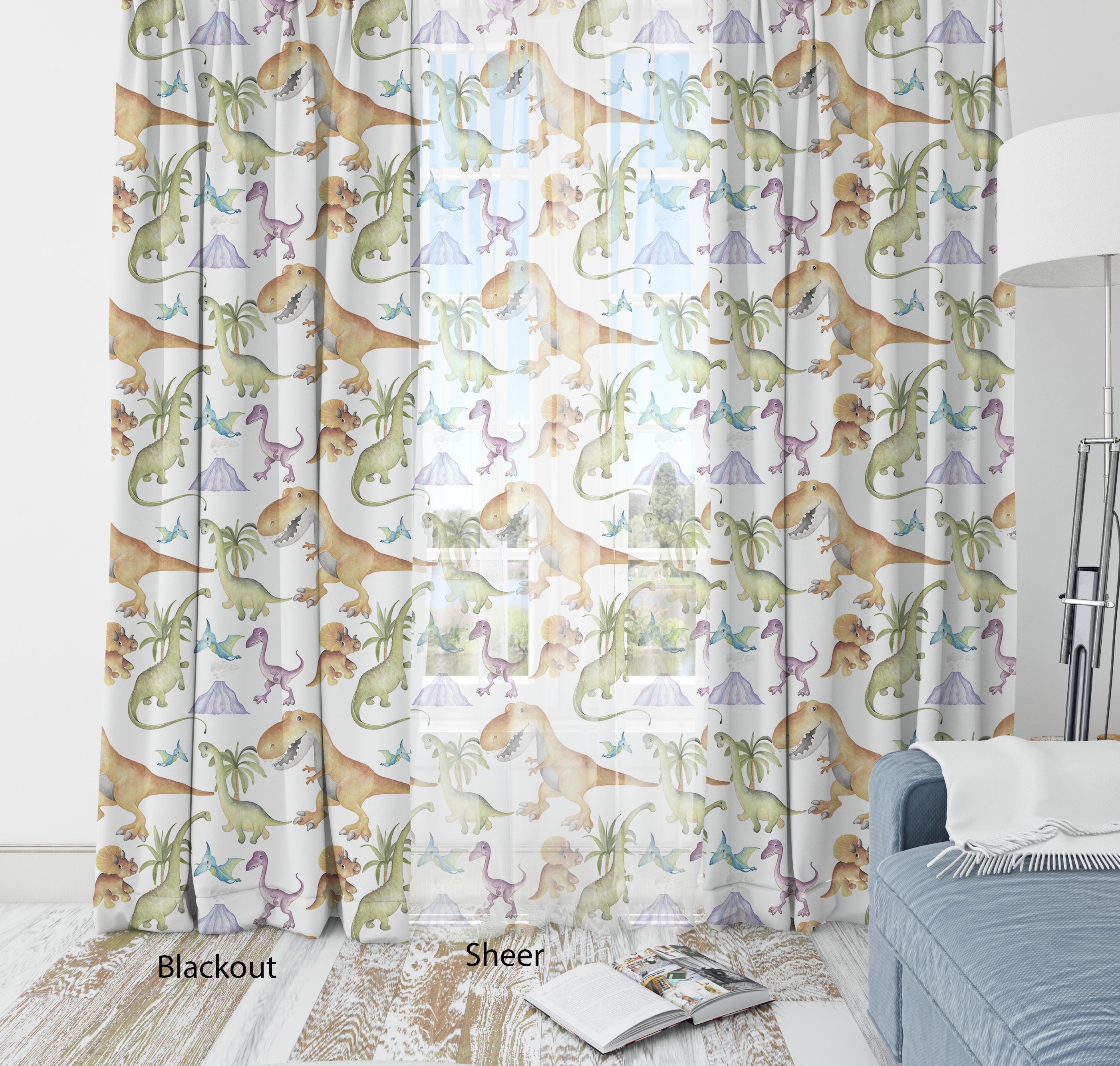 Dinosaur curtains for nursery Dino Curtains Nursery blackout Etsy