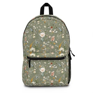 Sac à dos floral bohème, sac à dos fleurs sauvages, cartable jardin fleuri, sac à dos fille, sac à dos floral vintage, cartable bohème, rentrée des classes