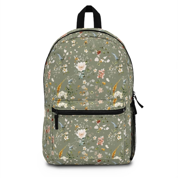 Boho Floral Backpack Wildflowers Backpack Floral Garden School Bag Girls Backpack Vintage Floral Backpack Boho Book Bag Back to School Etsy