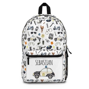 Sac à dos de police personnalisé, cartable avec prénom personnalisé, cartable d'école, sac à dos préscolaire, cadeaux de rentrée, sac à dos pour tout-petit - LiP