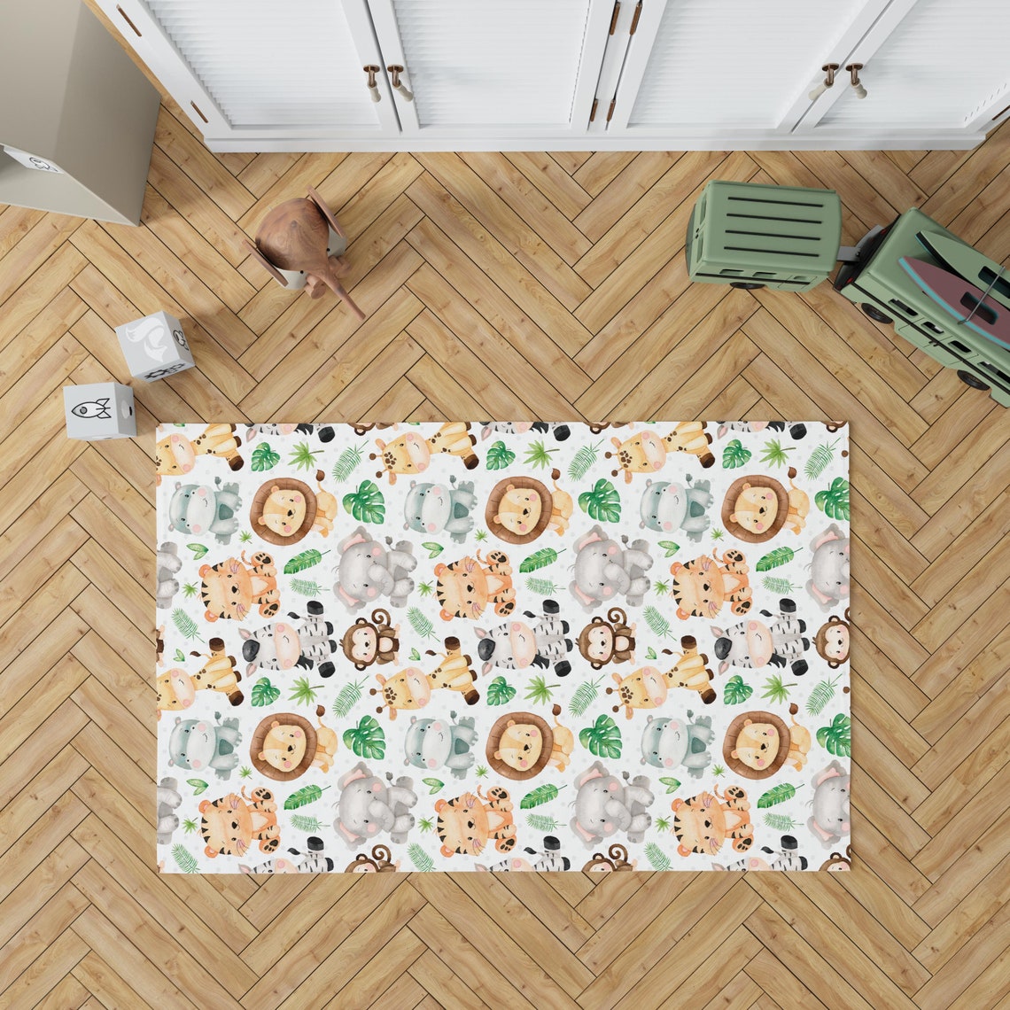 Safari Rug Nursery Jungle Baby Boy Room Decor Kids Play Room Etsy