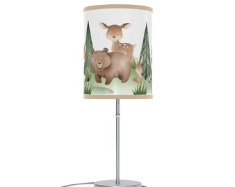 Woodland Lamp, Bear Deer and fox Lamp, Woodland Nursery decor, Kids room lamp, Bedside lamp, Boy nursery lamp, Forest animals Lamp - TiW