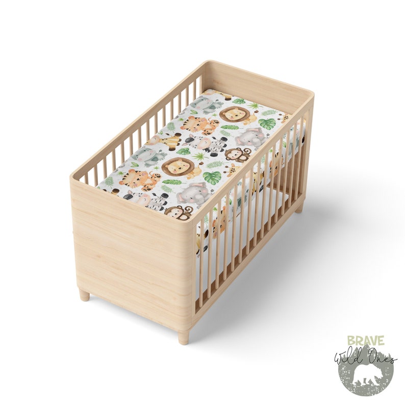 Safari Crib Sheet Jungle Nursery Bedding Crib Sheets Etsy