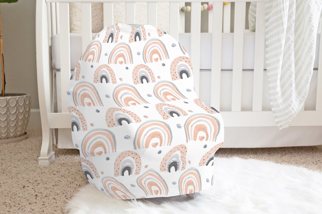Rainbow Car Seat Covers, Rainbow Nursing Cover, Rainbow Carseat Canopy