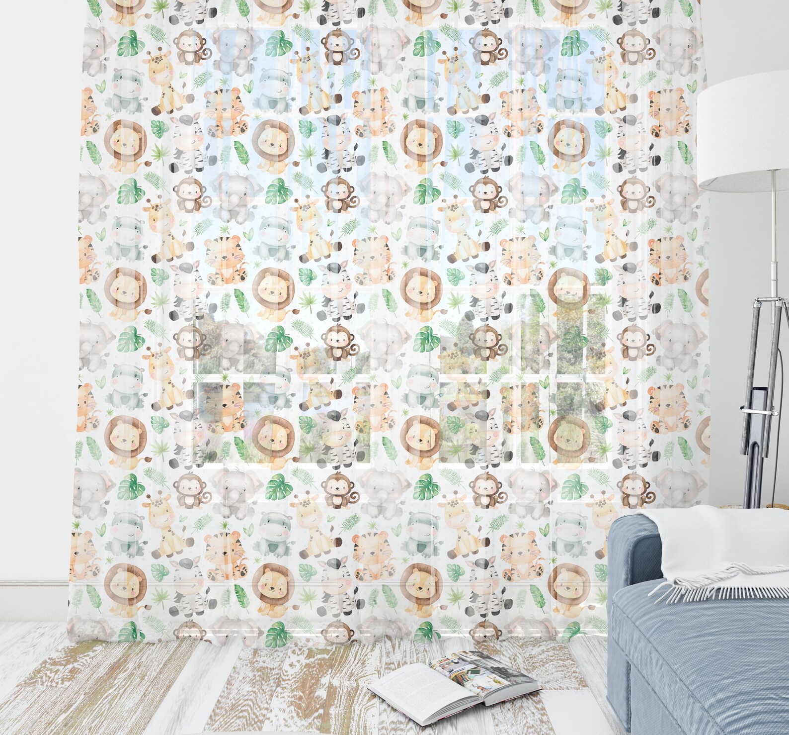 Safari Curtains Safari Nursery Decor Jungle Curtains Etsy