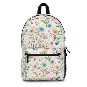 Wildflowers Backpack, Floral School Bag, Backpack for Girls, Back to School Bag, School Backpack, Flowers Backpack, Floral Travel Knapsack
