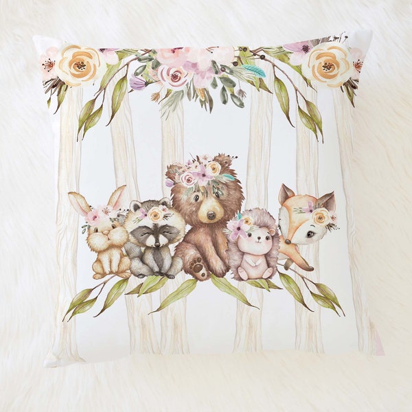 Little Birdie Arts Personalized Pillow - Woodland Girl main image 0