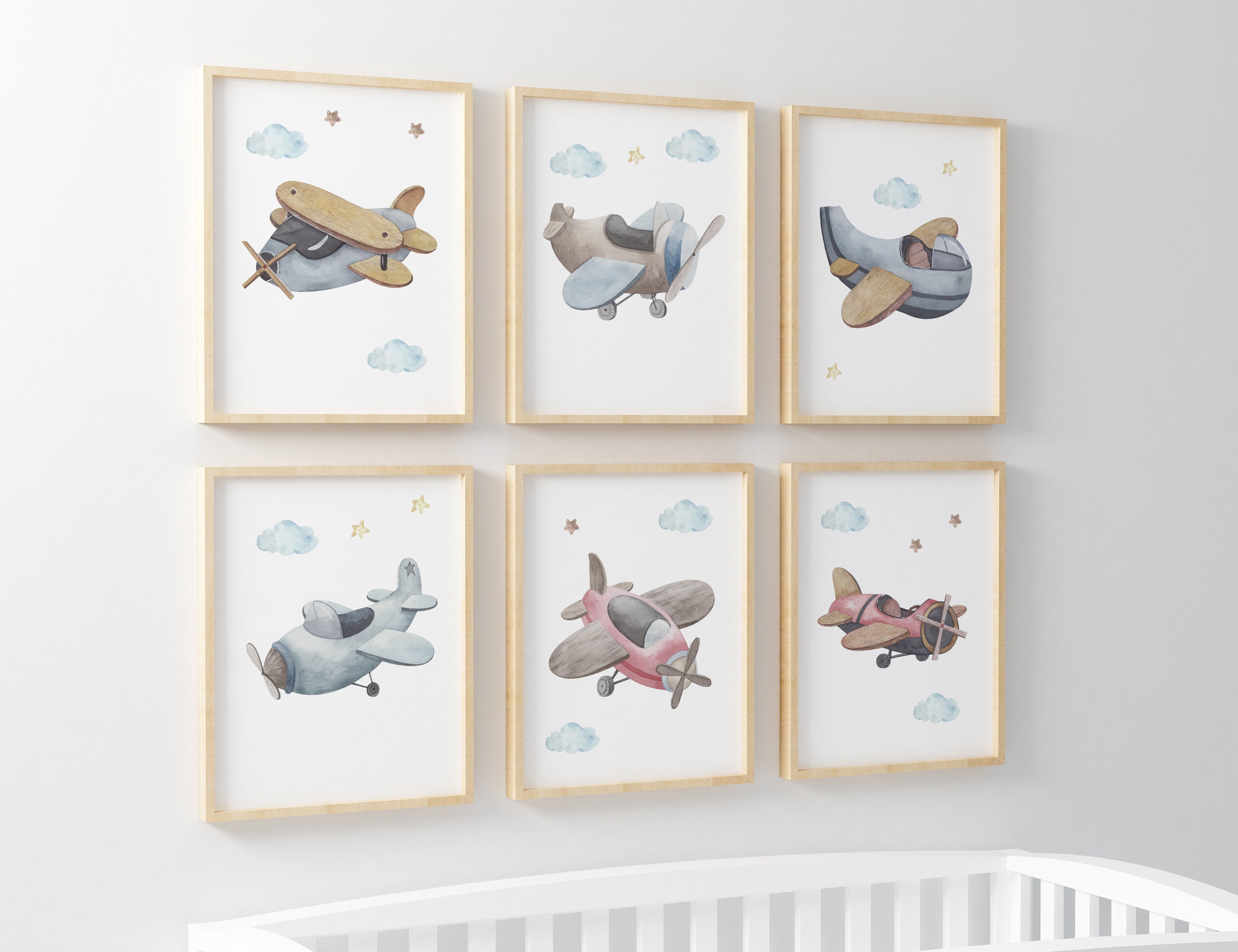 Airplane Nursery Wall Art Aviation Nursery Prints Boys Room Etsy