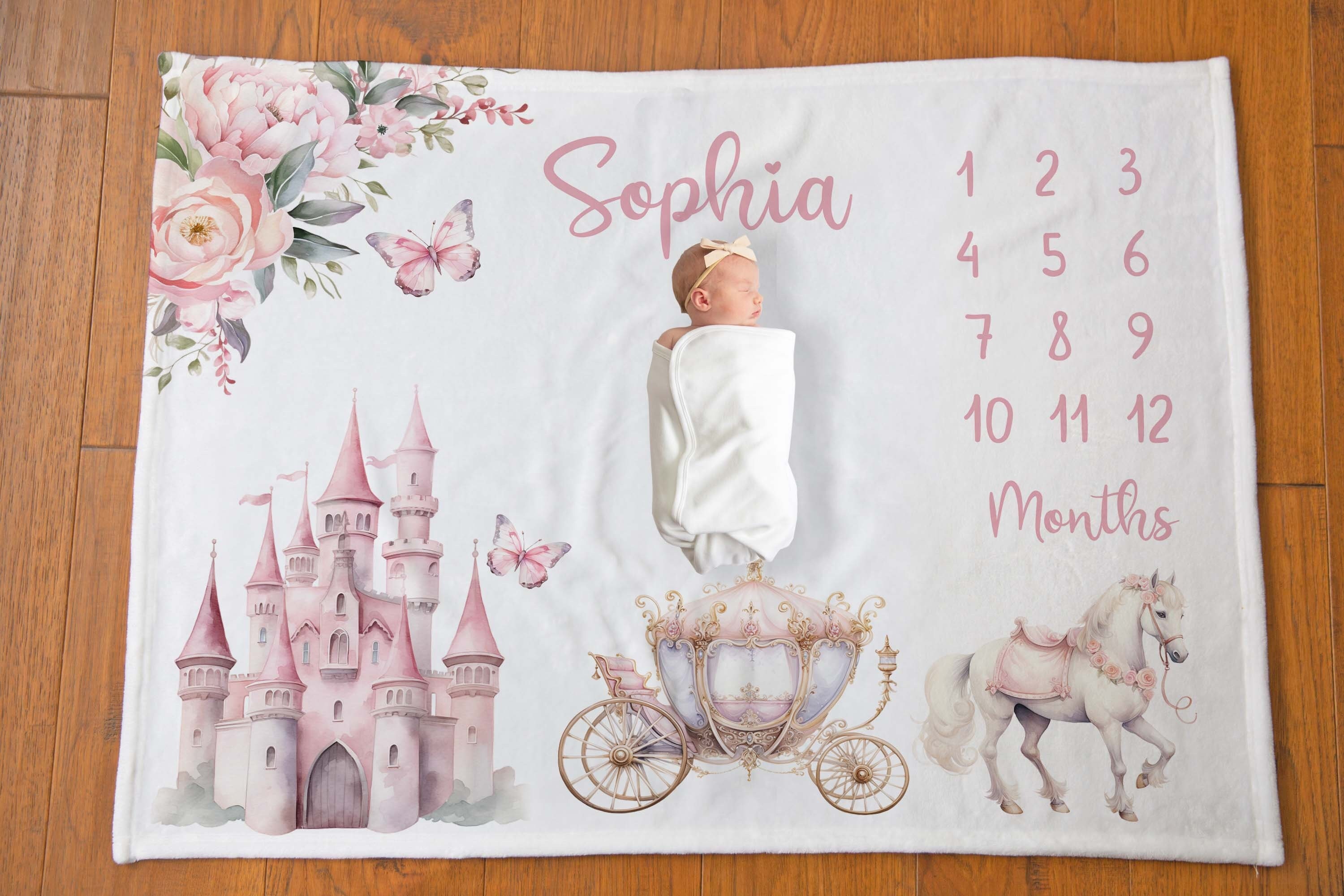 Disney princess milestone blanket sale