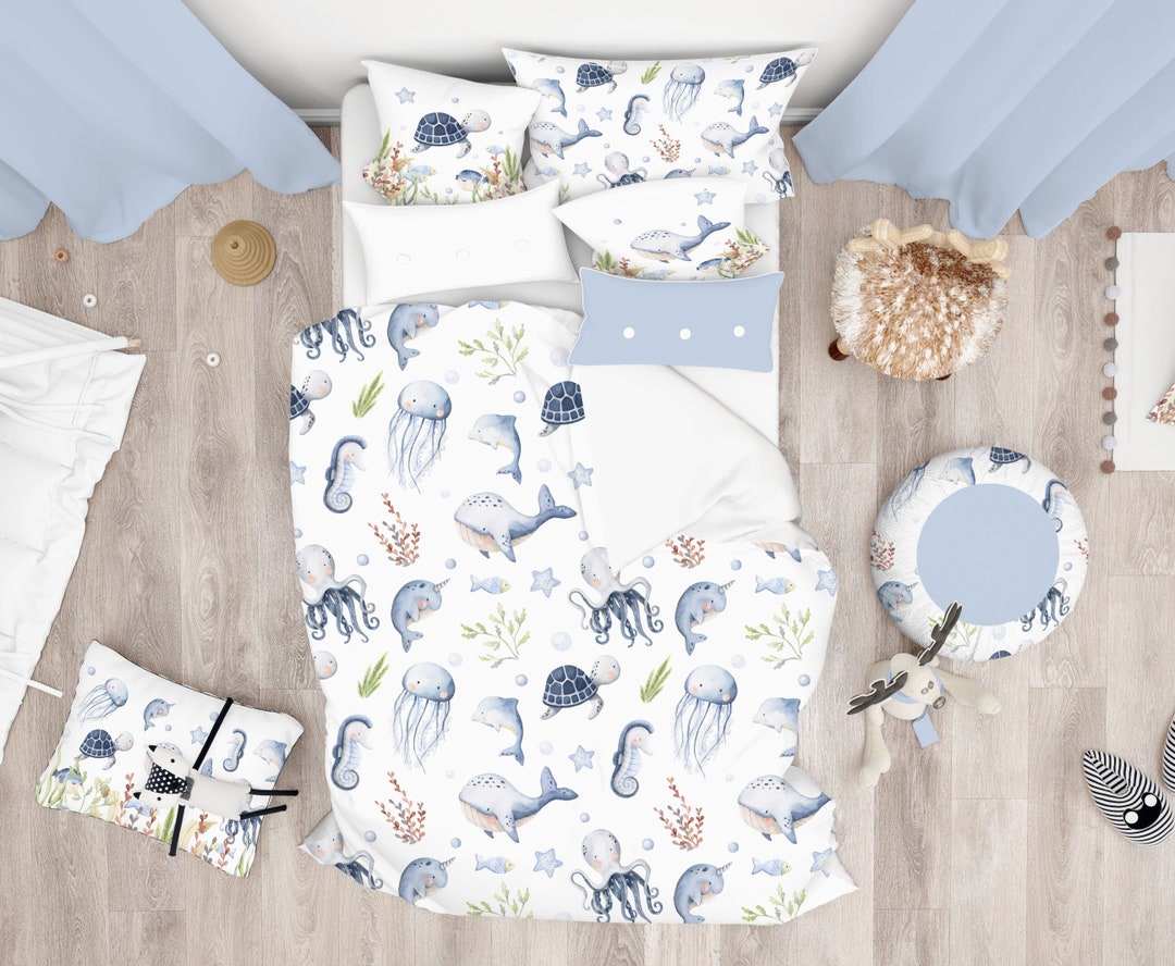 Under the Sea Comforter, Sea Animals Comforter, Ocean Kids Bedding