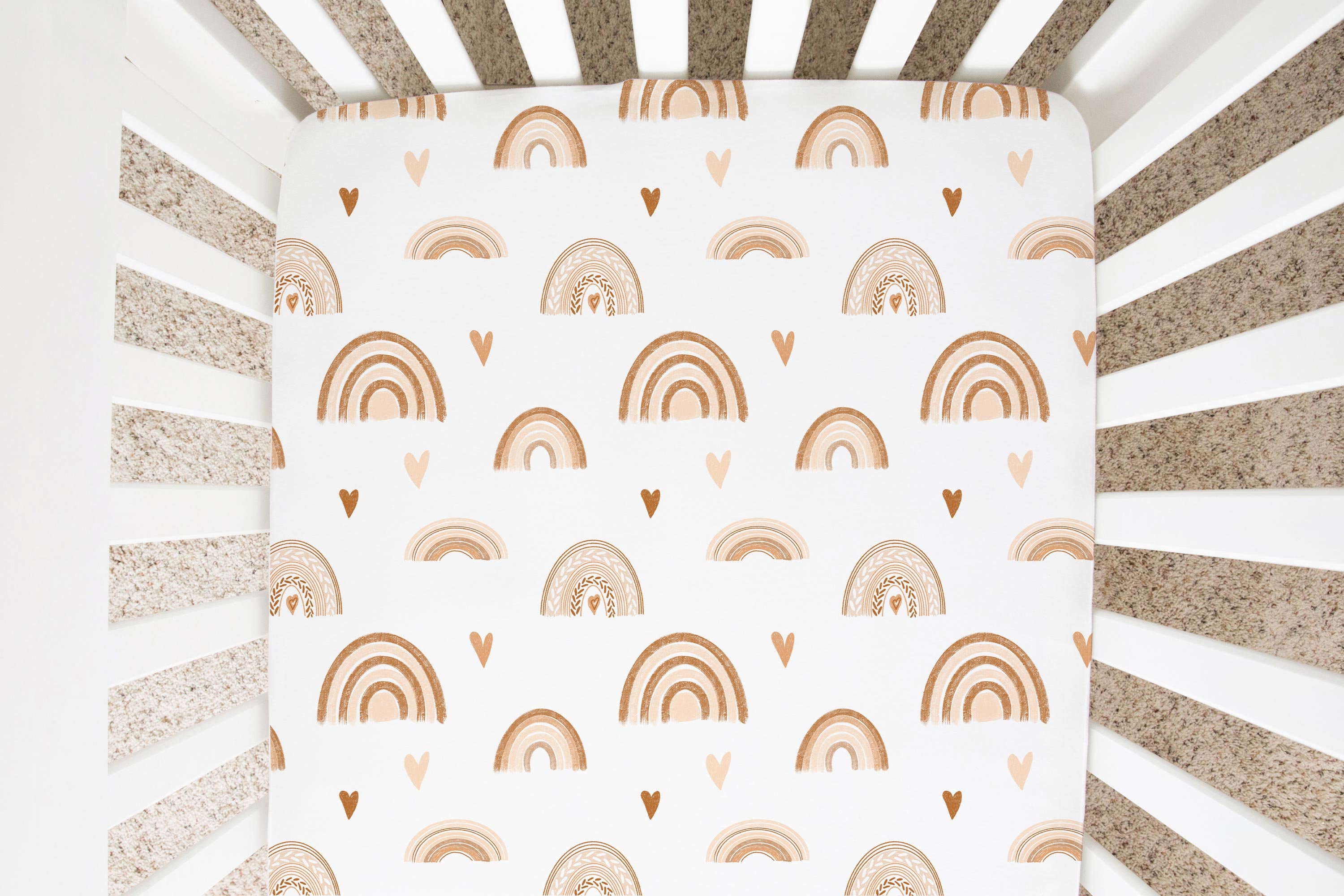Neutral rainbow crib sheet new arrivals