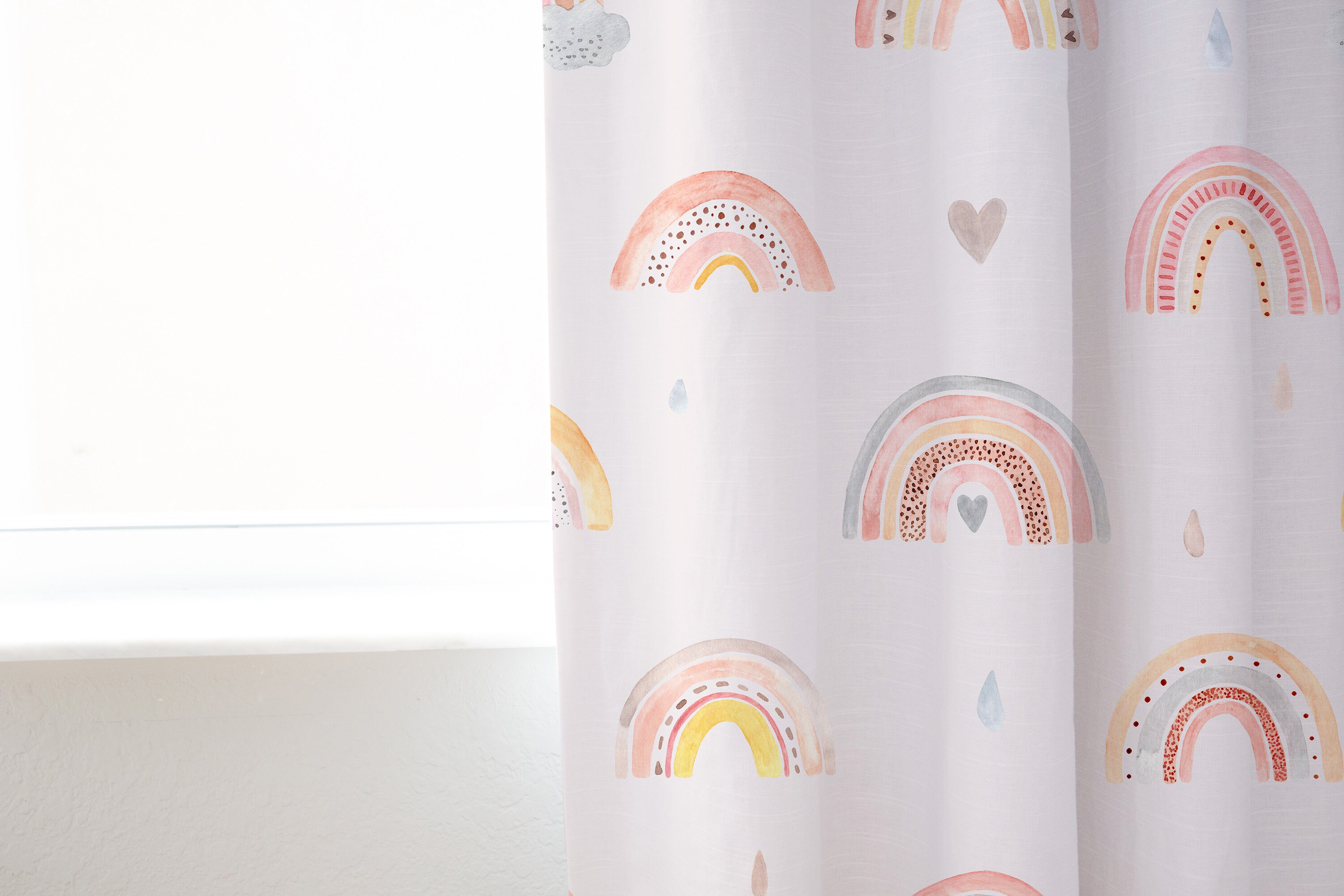 Rainbow Curtain Single Panel Rainbow Nursery Decor Girl room Etsy