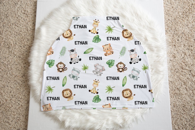 Nursing Cover Up Sae Multi Use Breastfeeding Cover Jungle Carseat Canopy Personalized Car Seat Cover Boys Safari Baby Gift