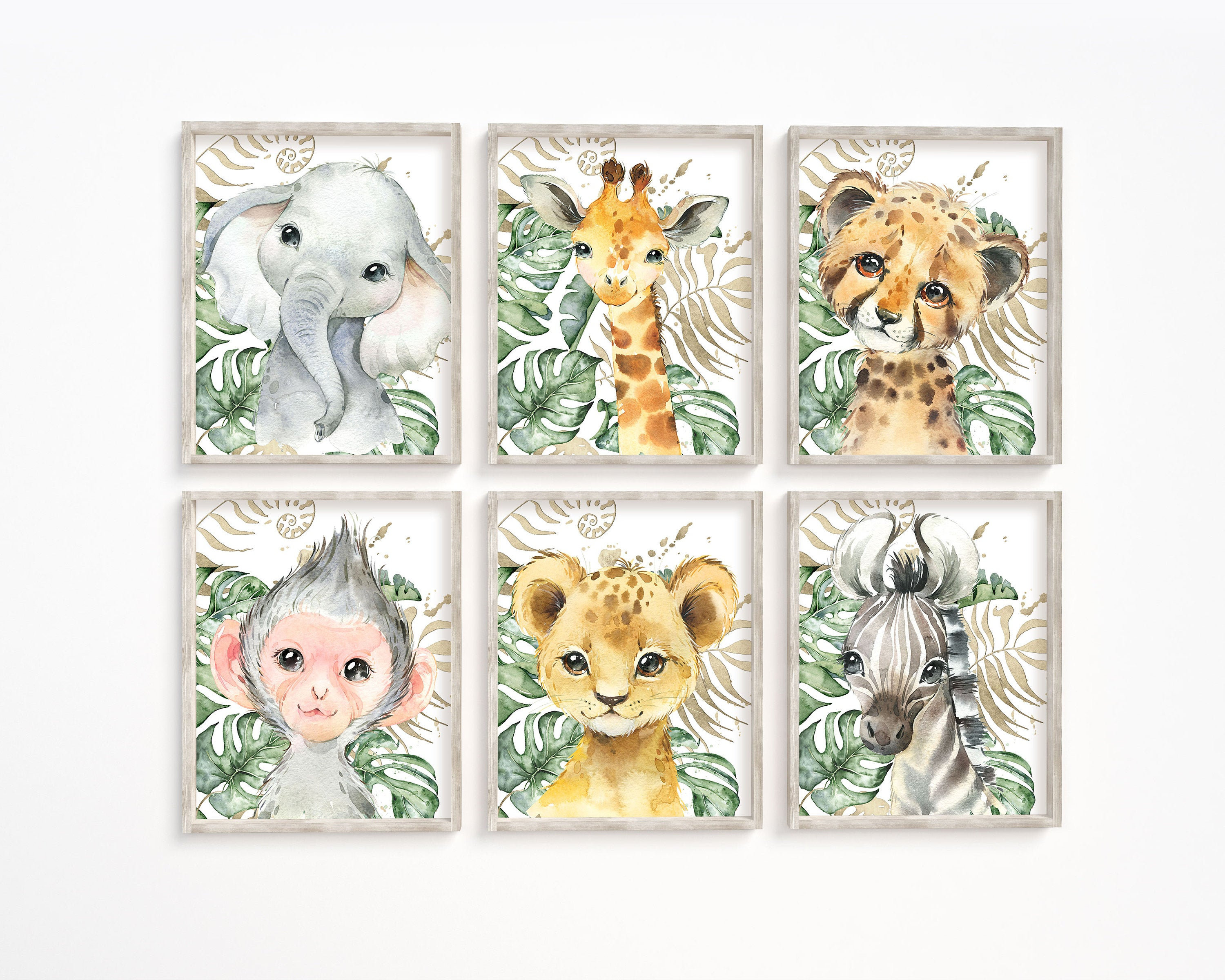 Safari nursery wall art Animals nursery art Boys room decor | Etsy