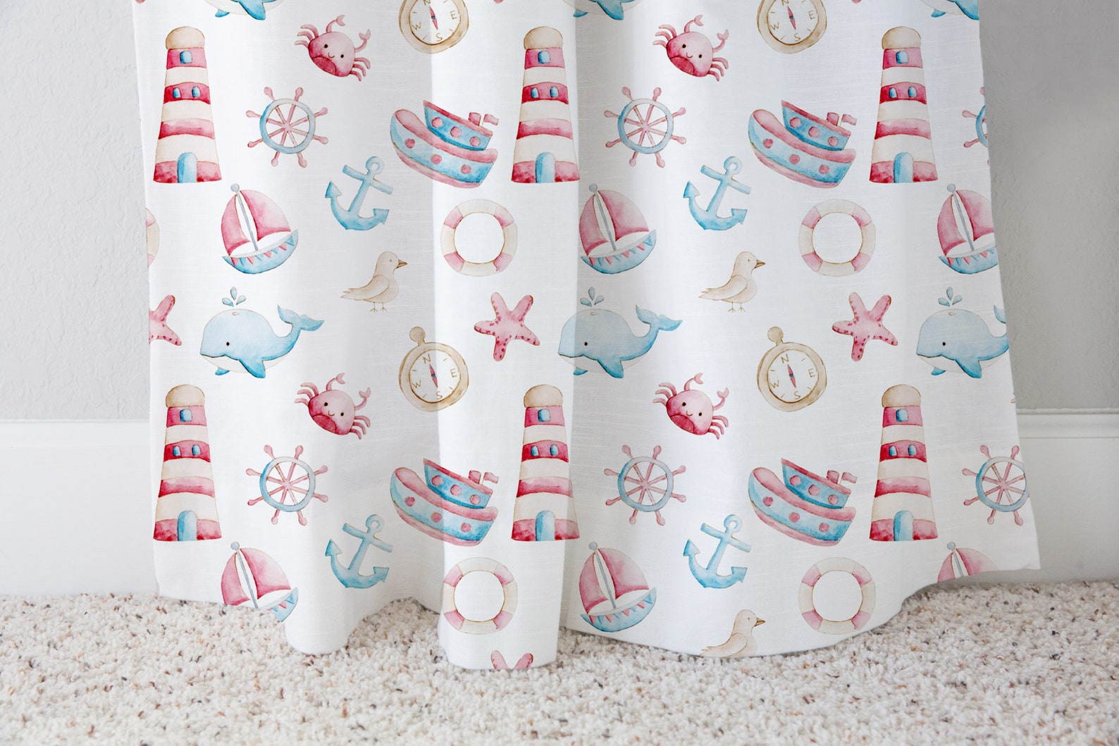 Nautical Nursery Curtain Nautical Nursery Decor Baby boy Etsy