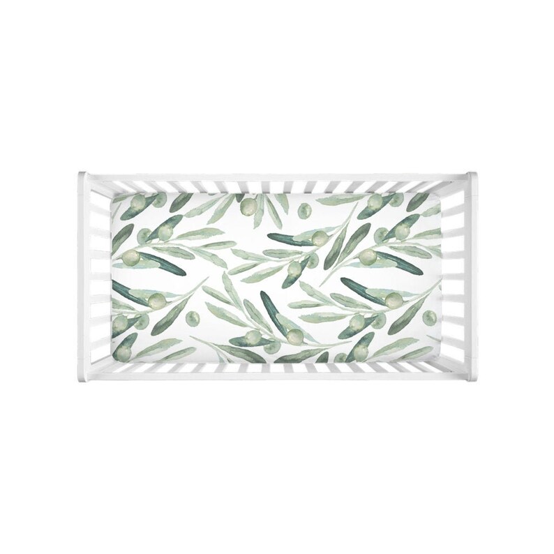 Olive Crib Sheet Jersey Knit or Minky Greenery Crib Bedding Etsy