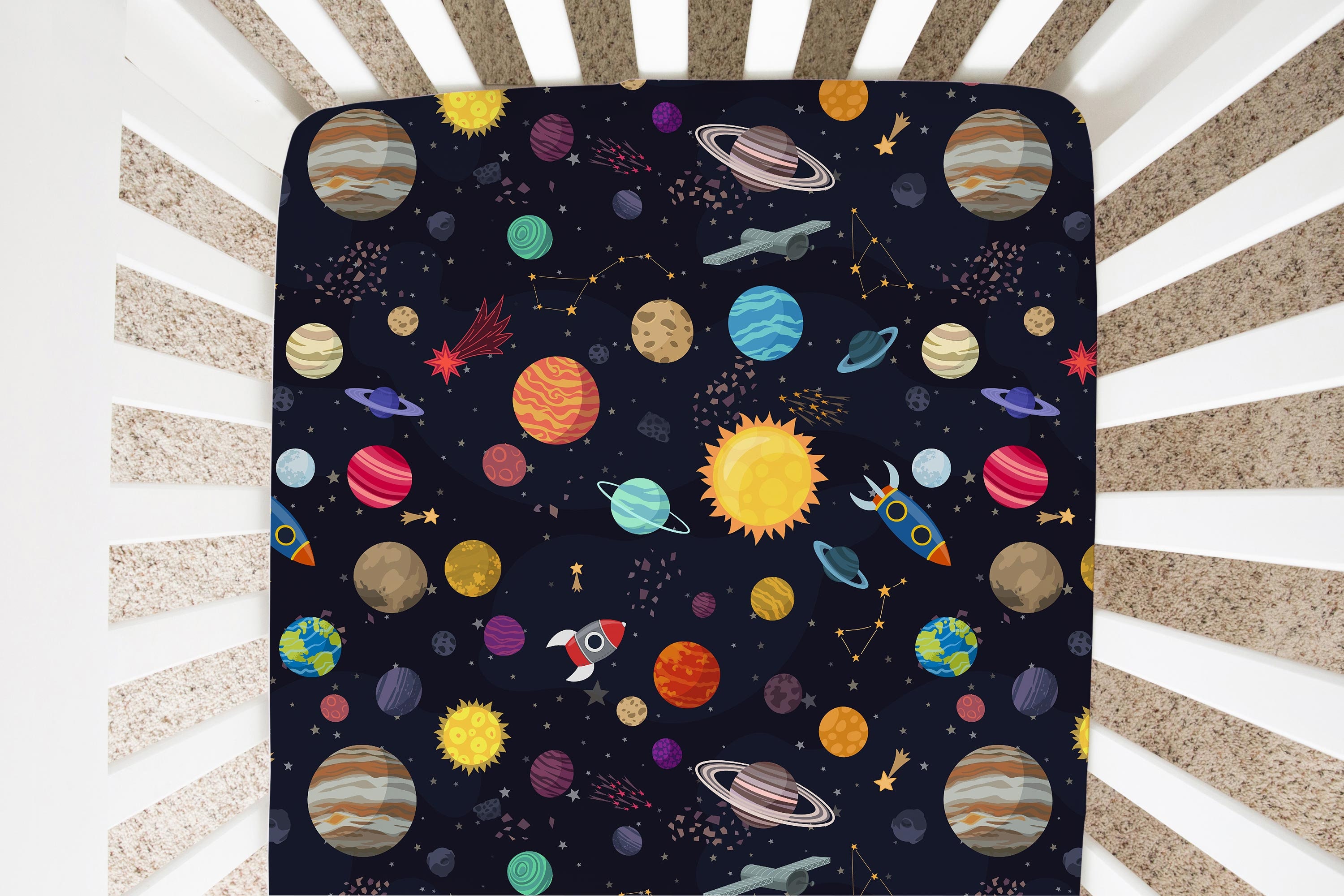 outer space crib sheets
