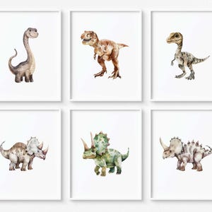 Dinosaur wall art, Dinosaur nursery decor, Dinosaur prints, Set of 6 Dinosaur posters DIGITAL DOWNLOAD, T-Rex print, Dinosaur baby  Dinoland