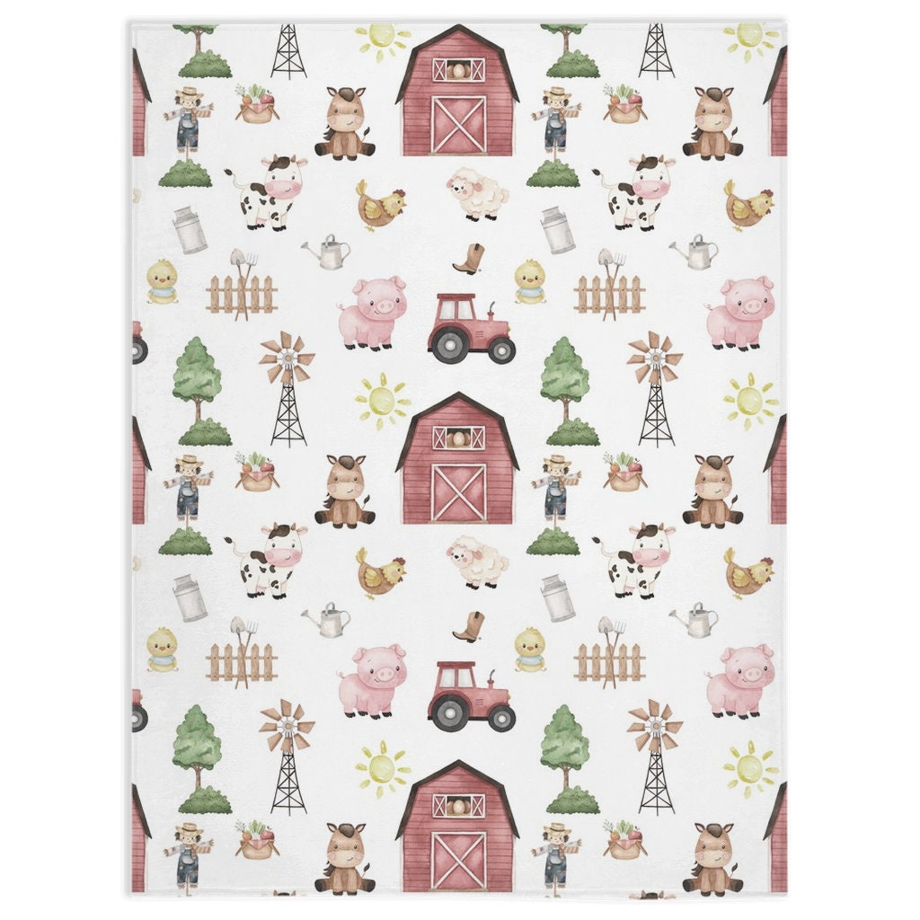 Farm blanket boy Barnyard Nursery Bedding Farm crib bedding Etsy