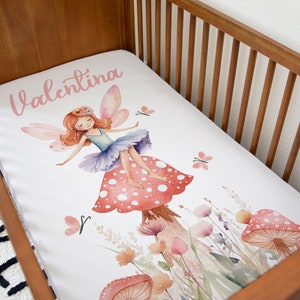Personalized Fairy Crib Sheet Fairy Crib Bedding Forest Fairies Nursery Bedding Mushroom Crib Sheet Wildflowers Nursery Fairy Garden Etsy