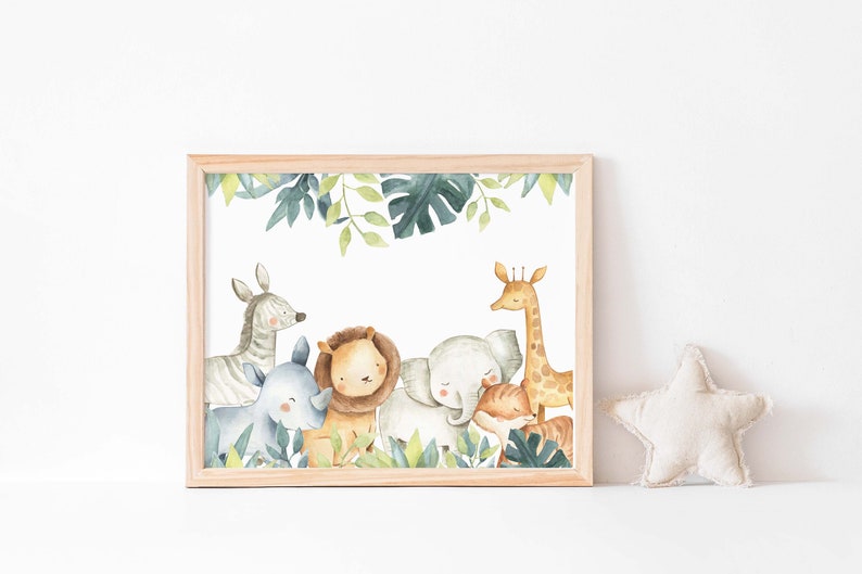 Safari Nursery Wall Art Baby PRINTABLE Art Safari Kids Room Etsy